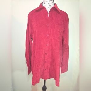 Vintage baby and me Maternity Jacket Shacket Shirt Top Button Up Sz Medium Rust